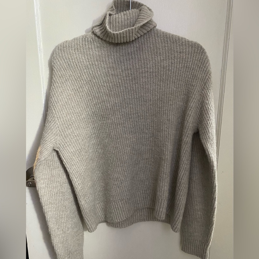 Grey Turtleneck Sweater